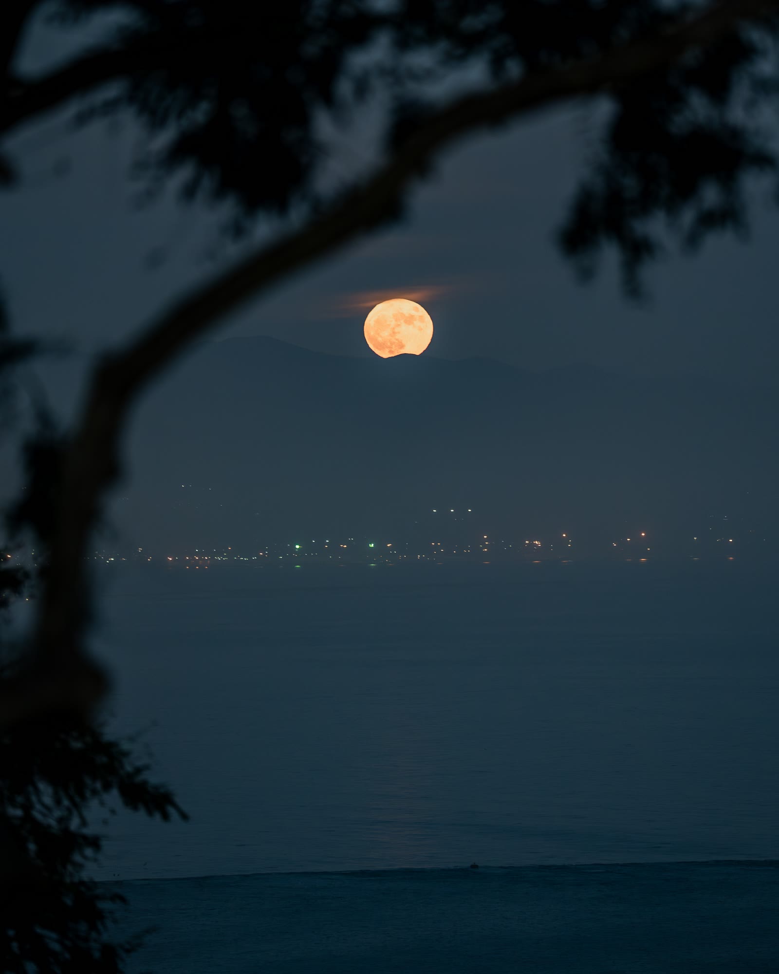 Full Moon over Fort Rosecrans National Cemetery in Point Loma