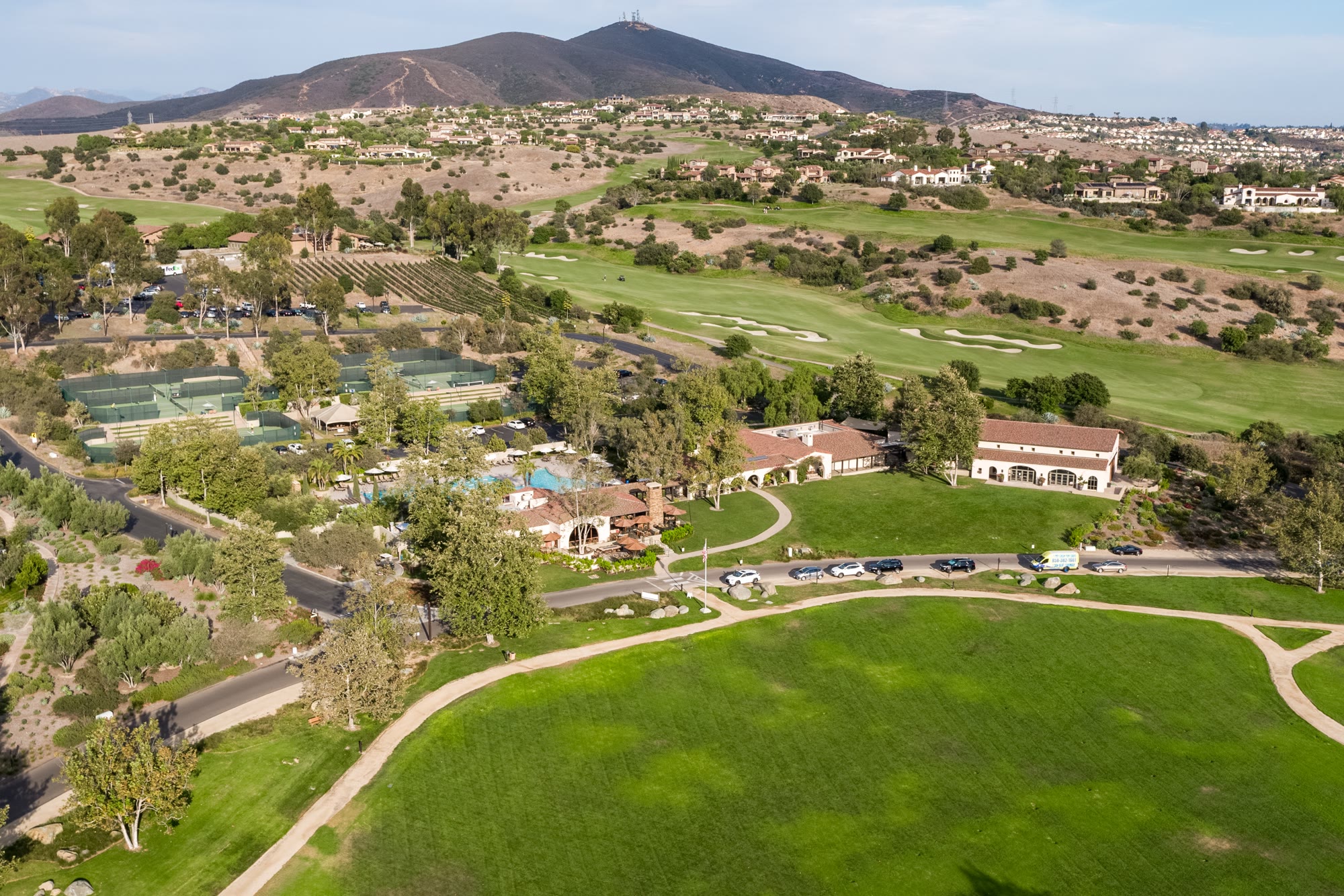 Aerial shot of Santaluz Golf Course Country Club and Golf Club