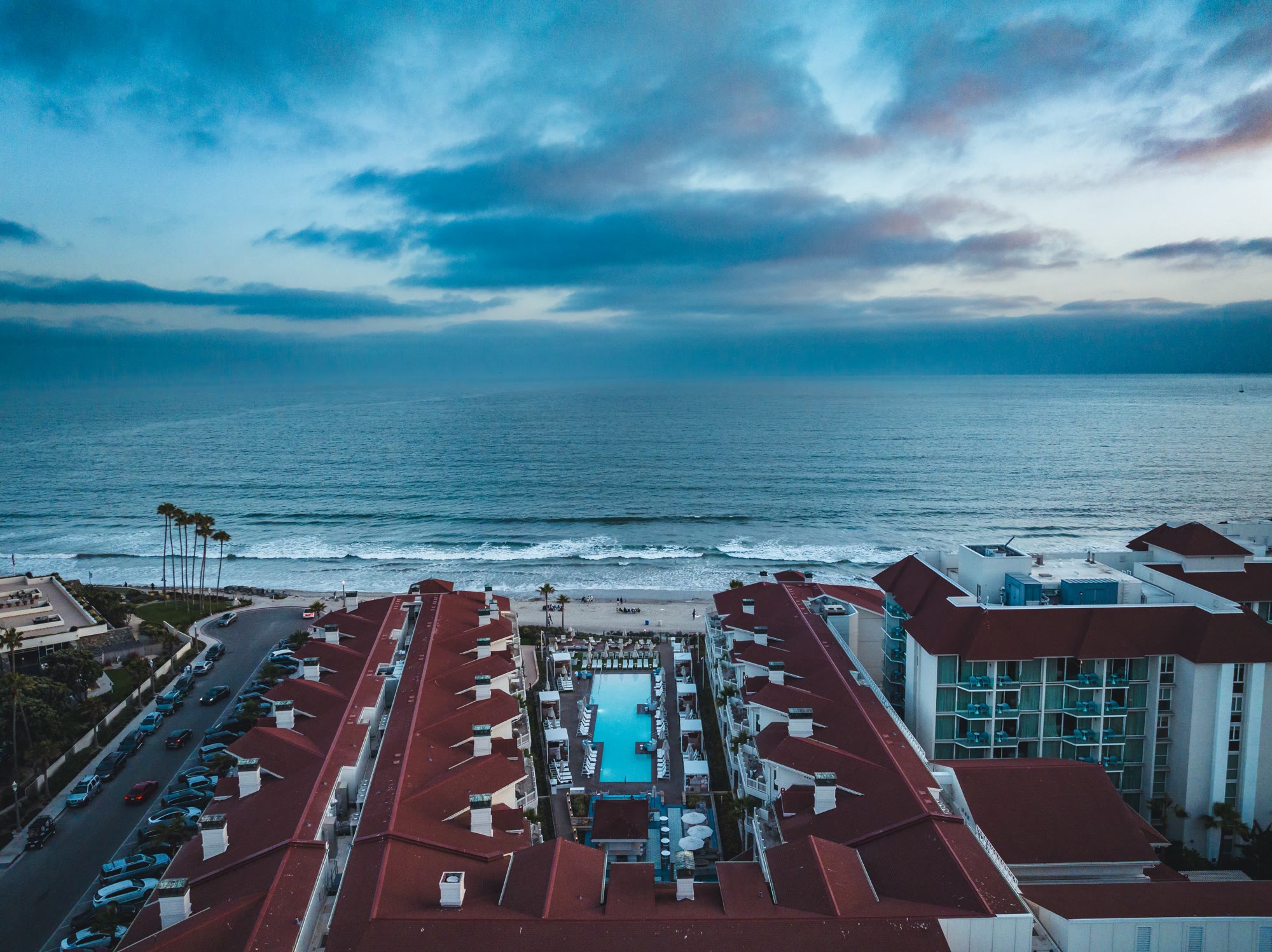 The Shore House at the Hotel Del Coronado during sunset