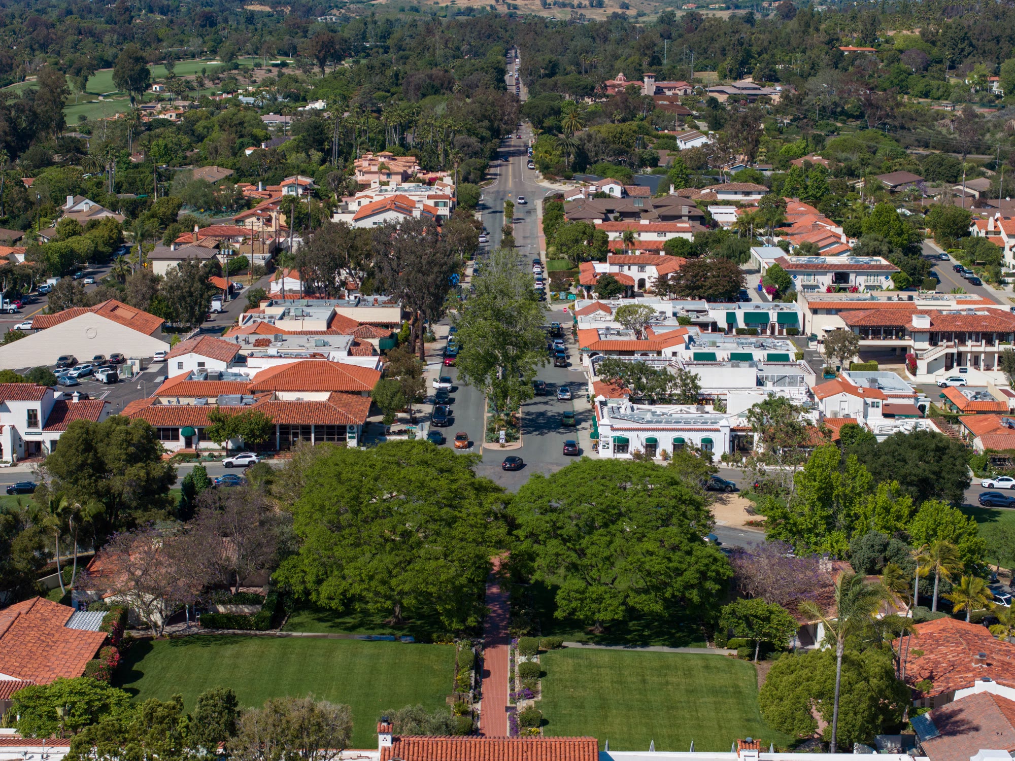 The Inn at Rancho Santa Fe and Paseo Delicias in the Covenant