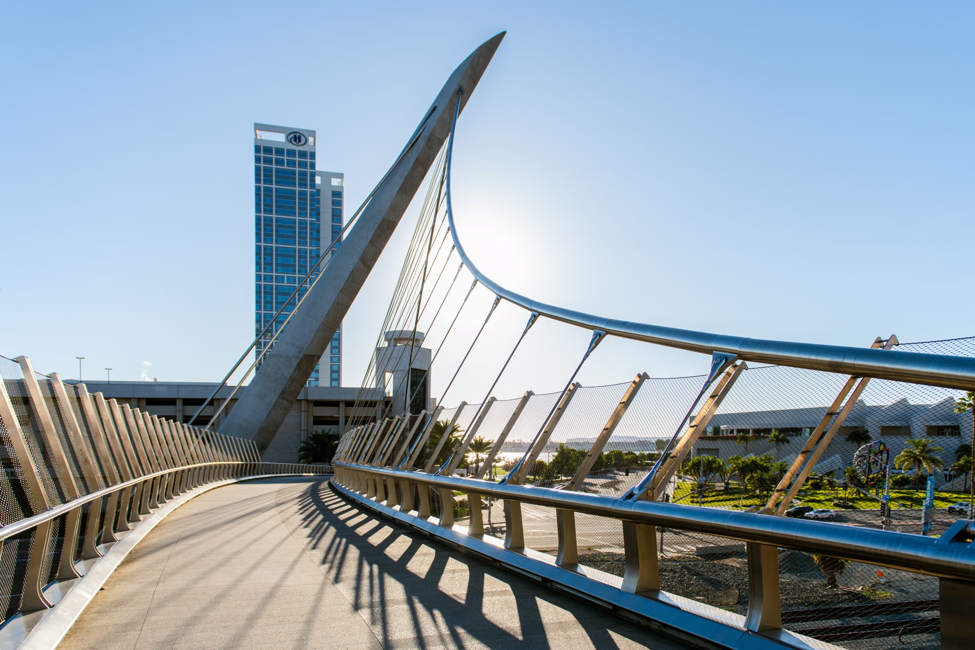 The Harbor Drive Pedestrian Bridge in Downtown San Diego