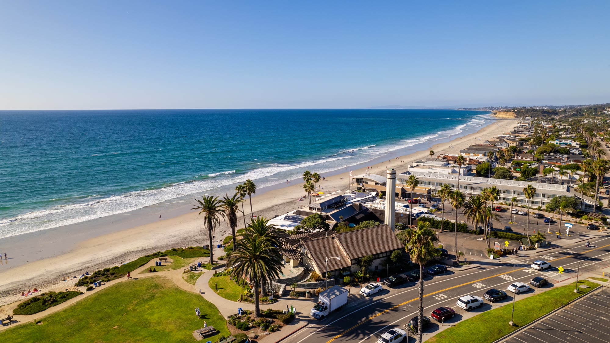 Aerial Photo of Powerhouse Park in Del Mar on a Beautiful