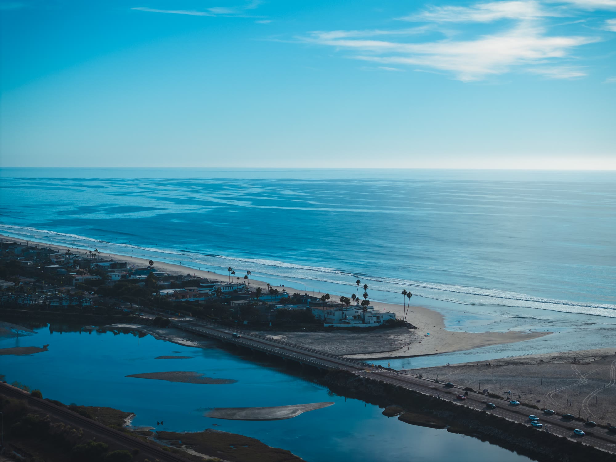 Aerial shot of Del Mar Dog Beach