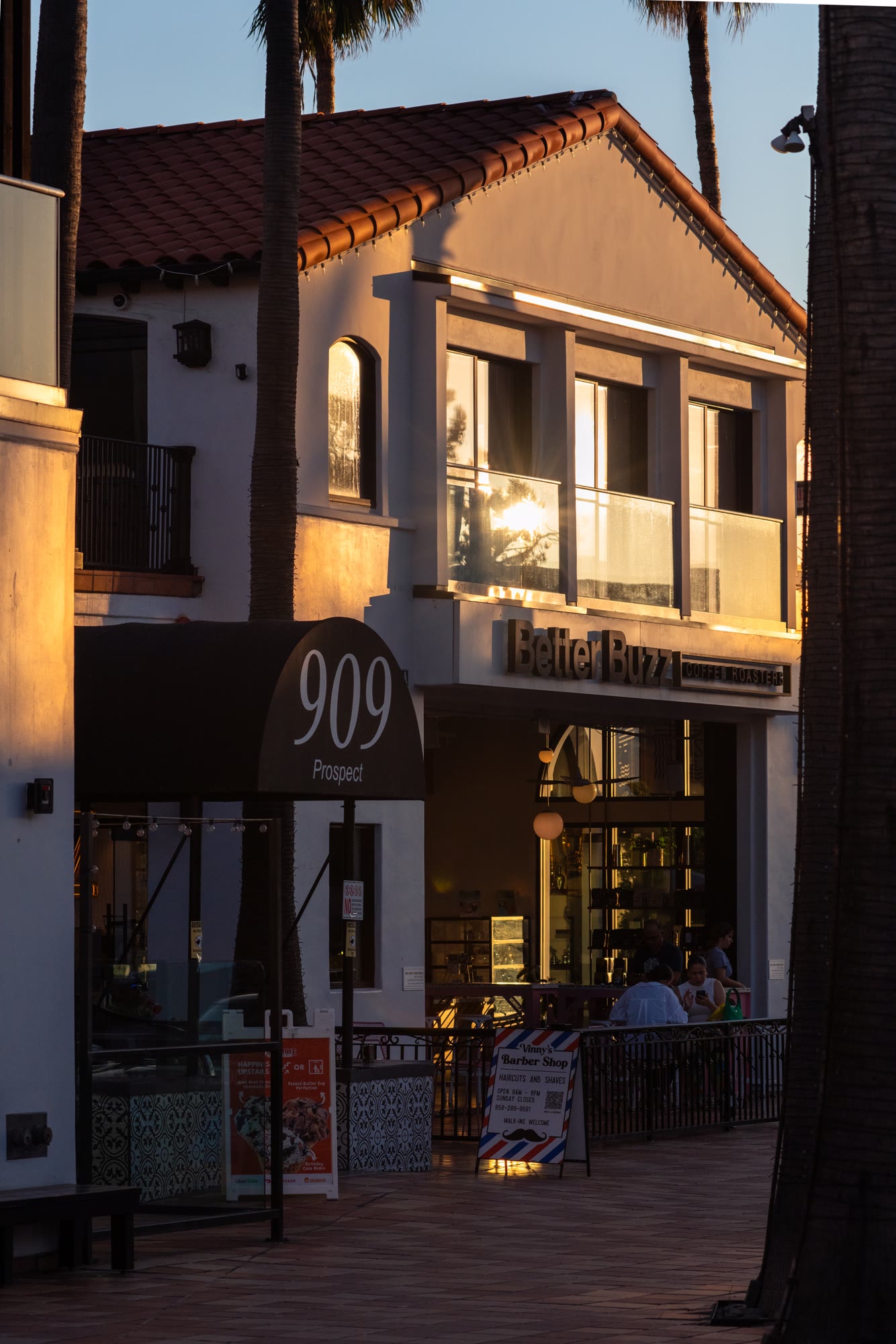 The shops and restaurants in the Village of La Jolla
