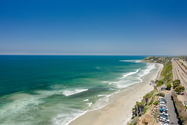Sunny Summer Day in Cardiff By The Sea, Encinitas. Pipes Beach. San Elijo State Beach. – 5 | Drone Photo
