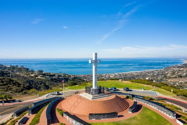 The Cross at Mount Soledad National Veterans Memorial – 1 | Drone Photo