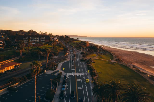 Powerhouse Park and Beach during a bright orange sunset | Photo – 2