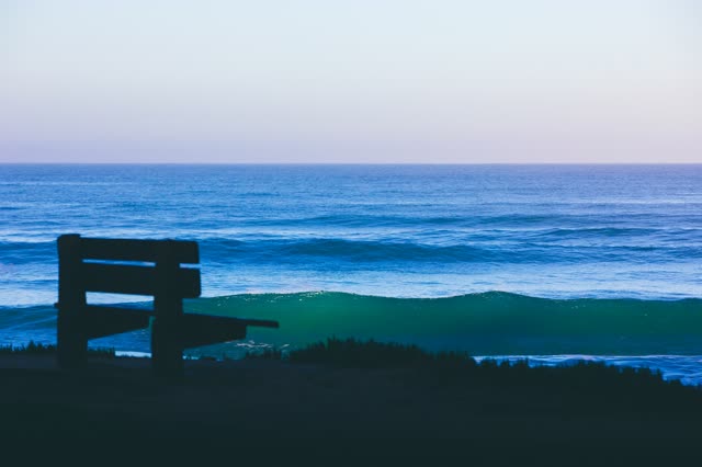The cliffs, the surf and the ocean in Del Mar.