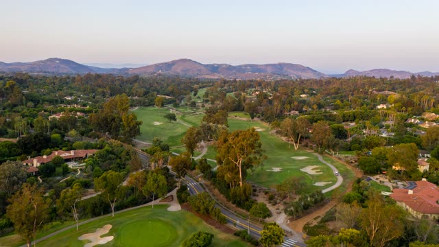 Aerial view of the country inland, homes and traffic at Covenant.