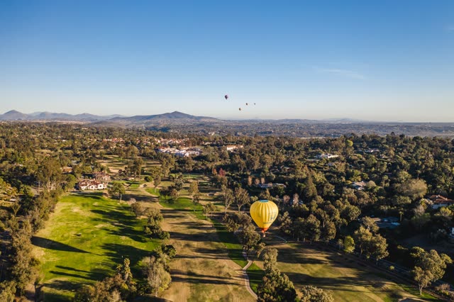 Aerial view of the country inland, homes and traffic at Covenant.