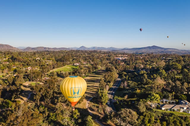 Aerial view of the country inland, homes and traffic at Covenant.