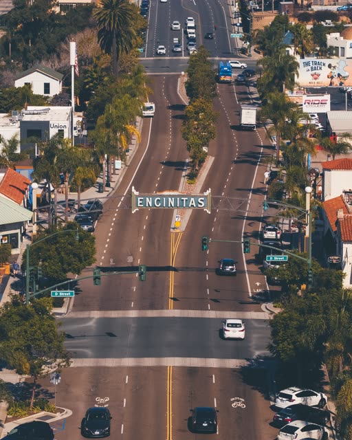 Downtown Encinitas in San Diego | Drone Photo #10