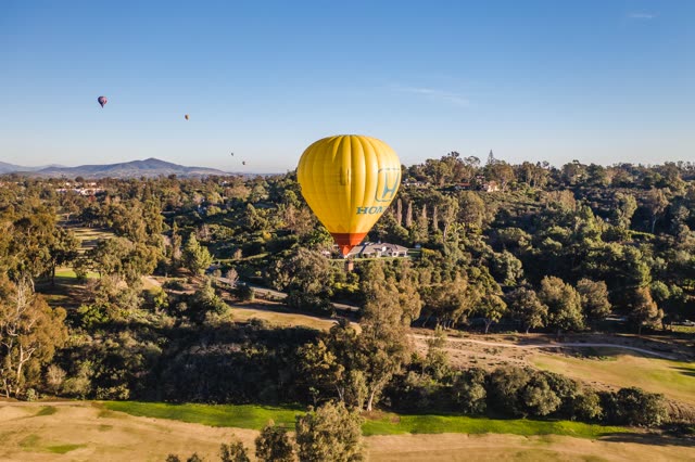 Aerial view of the country inland, wildlife and homes at Covenant.