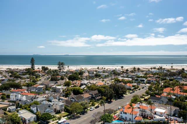 Aerial drone shot over Coronado Island on a Sunny Day San Diego | Drone Photo – 2