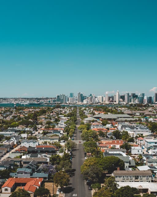 Aerial drone shot over Coronado Looking towards the Downtown San Diego Skyline on a Sunny Day | Drone Photo – 6