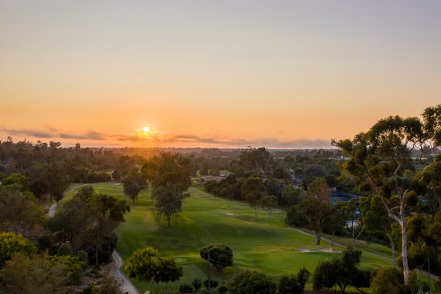 Aerial view of the country inland, homes and open country at Covenant.