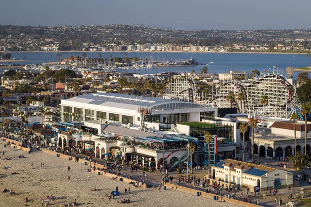 Photography of Mission Bay and Mission Beach In San Diego during Sunset | Drone Photo