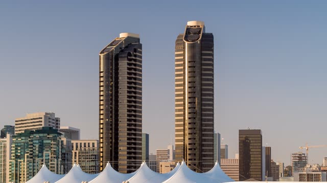 The downtown streets, the skyline and the buildings at Embarcadero.