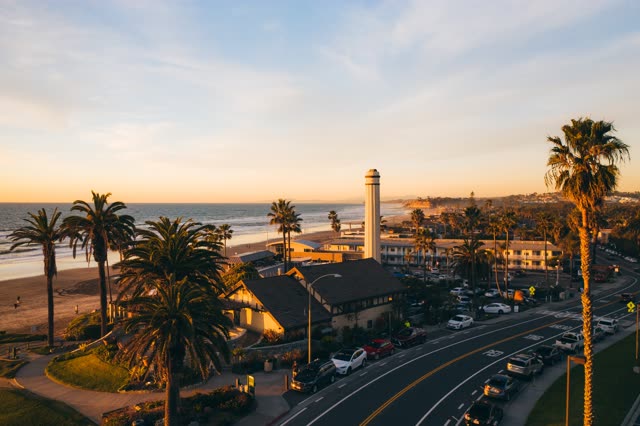 Powerhouse Park and Beach during a bright orange sunset | Photo – 3