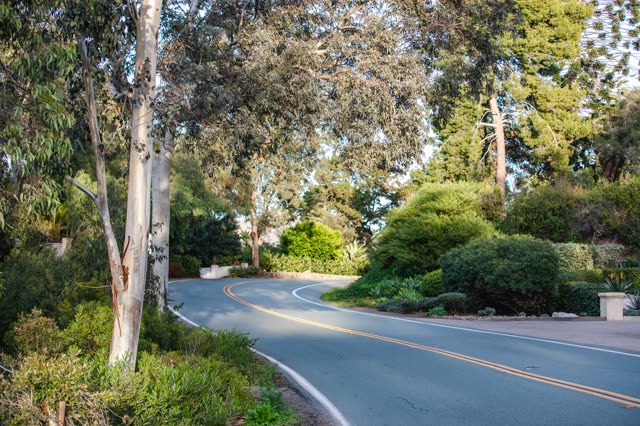 A residential street, homes and open country at Covenant.