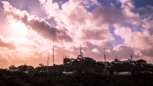 Elevated view of the country inland, homes and traffic at Mount Soledad.