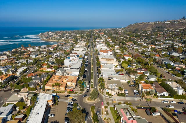 Looking North over La Jolla Blvd in Bird Rock | Drone Photo