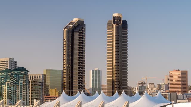 The downtown streets, the skyline and the buildings at Embarcadero.