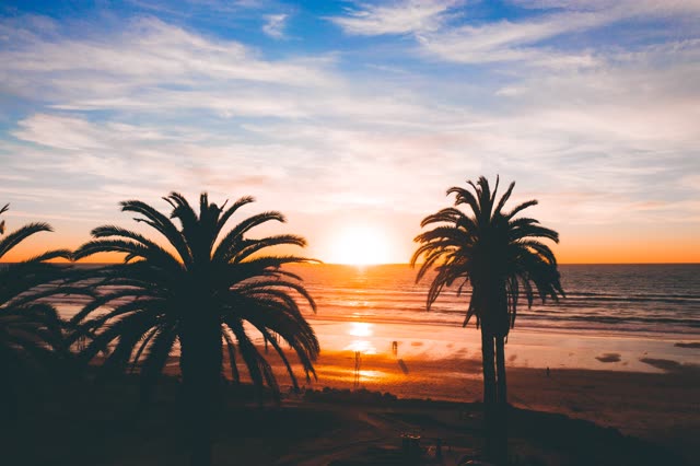 Powerhouse Park and Beach during a bright orange sunset | Photo – 1
